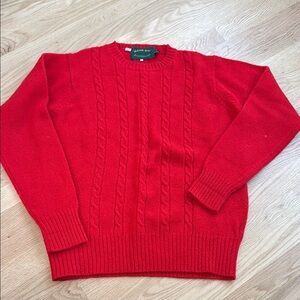 Cherry Red Vintage Cable Knit Sweater